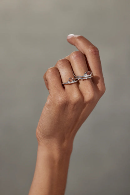 Toni May Noble Stacking Band, Silver - Size 7