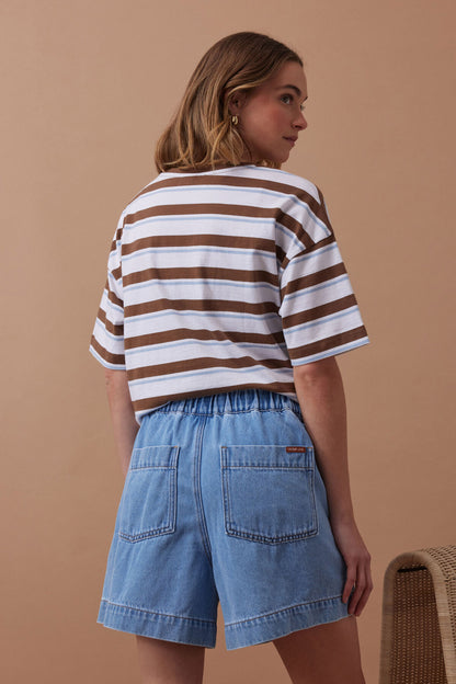 Ceres Life Relaxed Everyday Short, Mid Blue Wash