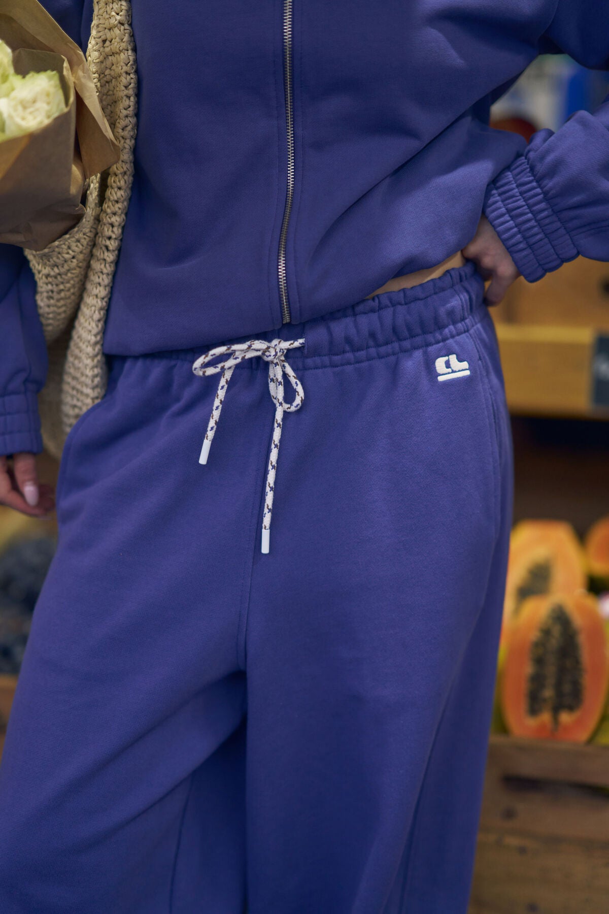 Ceres Life Jenna Tapered Trackpant, Washed Navy