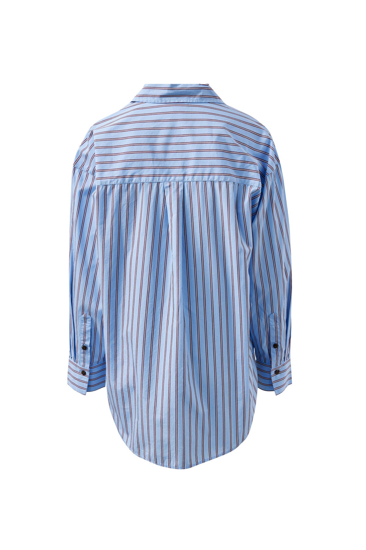 Ceres Life Peta Oversized Shirt, Blue Burgundy Strip