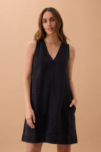 Ceres Life Emme Shift Dress, Washed Black