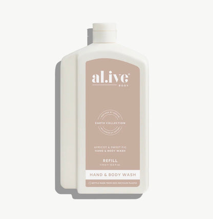 Al.ive Hand & Body Wash Refill, Apricot & Sweet Fig