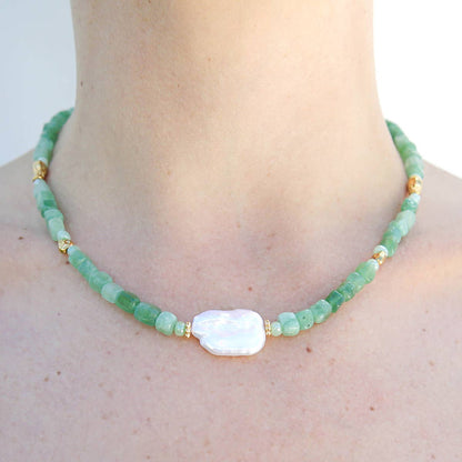 Kingston Necklace, Sage Pearl