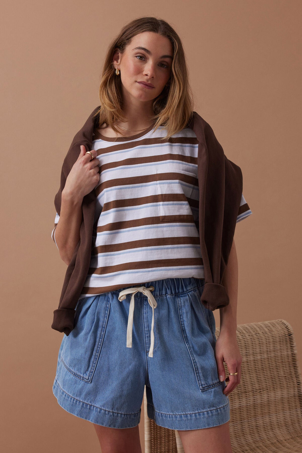 Ceres Life Relaxed Everyday Short, Mid Blue Wash