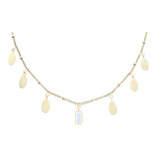 Toni May Petal Moonstone Necklace, Gold