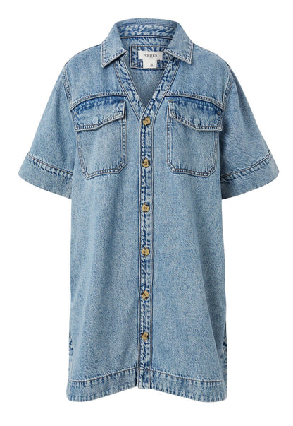 Ceres Life Relaxed Shirt Dress, Vintage Blue