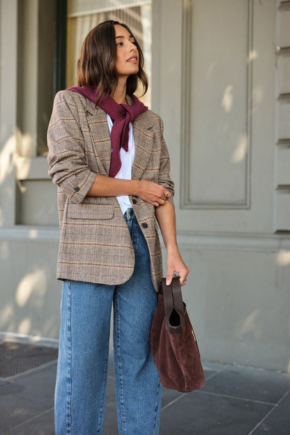 Ceres Life Joni Blazer, Brown Check