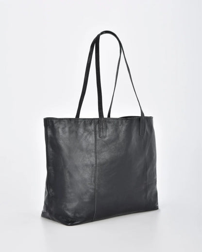 Gabee Elara Metallic Leather Hobo Bag, Black