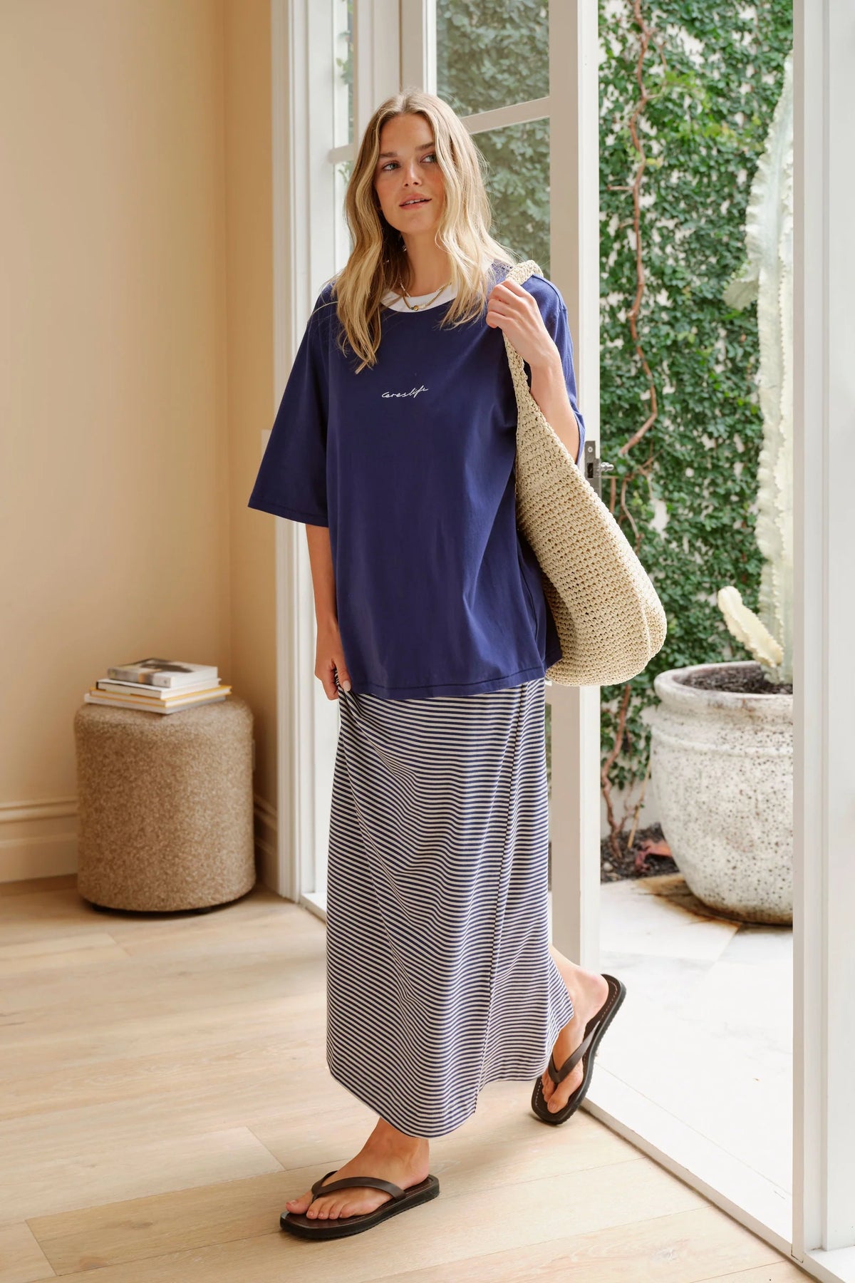 Ceres Life Luna Relaxed Tee, Prussian Blue