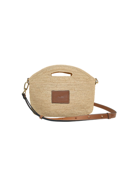 Nim The Label Leather Trimmed Raffia Mini