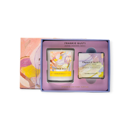 Franki Gusti Artist Series Candle & Steamer Duo, Japanese Honeysuckle
