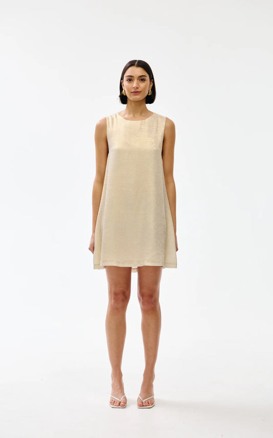 Kinney Luca Dress, Gold Lustre