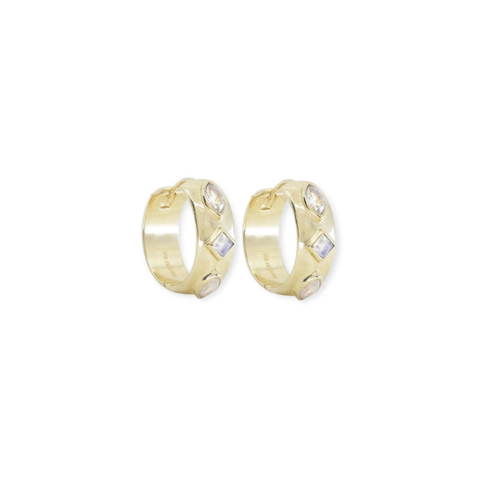 ToniMay Coronet Moonstone Hoops, Gold