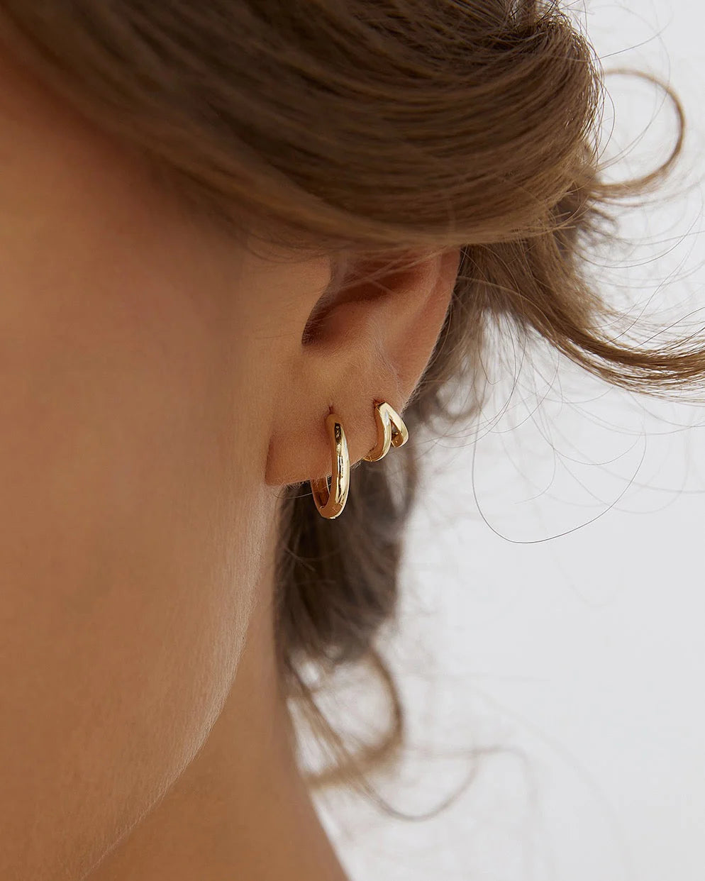Arms Of Eve Jean Huggie Earrings, Gold