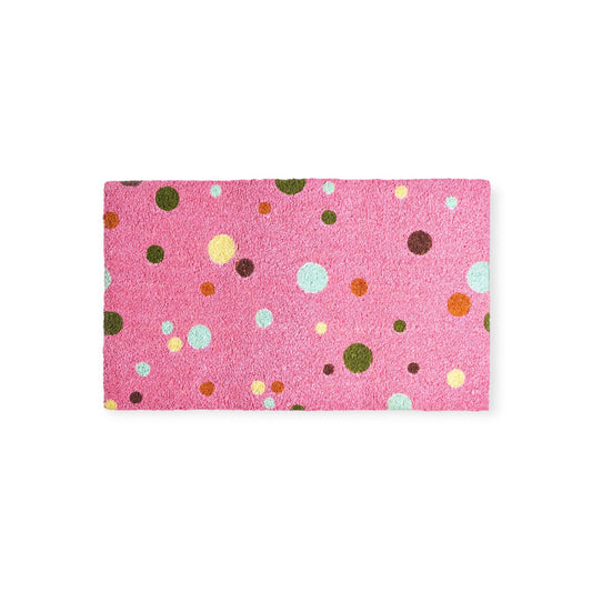 Kip & Co Coir Door Mat, Polkadot Pink
