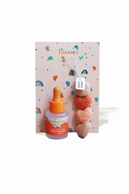 Grace and James Bloom Collection Felt Air Freshener, Passionfruit & Vanilla Sorbet