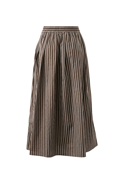 Ceres Life Florence Maxi Skirt, Chocolate with White Stripe