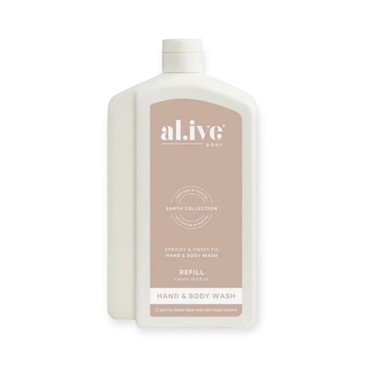 Al.ive Hand & Body Wash Refill, Apricot & Sweet Fig