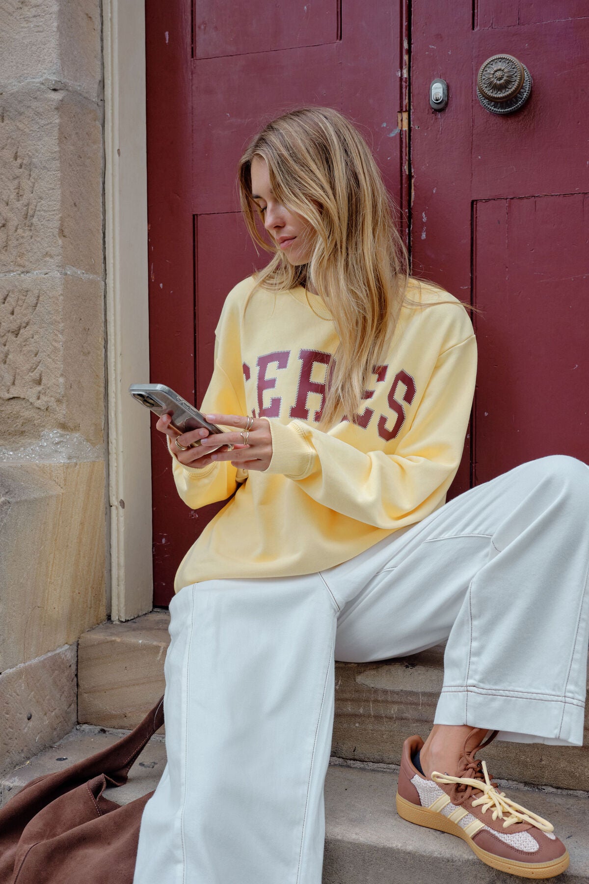 Ceres Life Isla Oversized Slouchy Crew, Butter