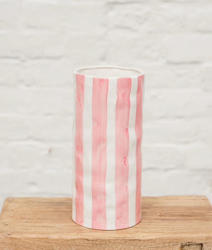 Noss & Co Large Stripe Vase, Pink
