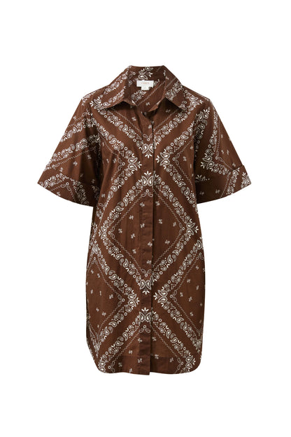 Ceres Life Sara Mini Shirt Dress, Bandana Print