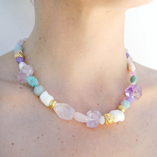 Kingston Chunky Amethyst & Amazonite Necklace