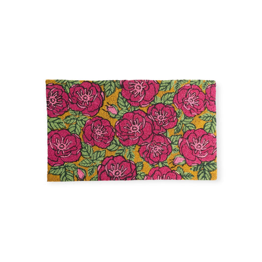 Kip & Co Coir Door Mat, Golden Peony