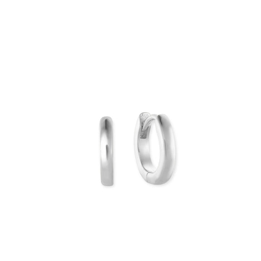ToniMay Polished Huggies, Small Silver