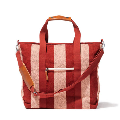 Business and Pleasure The Cooler Tote Bag, Terry Terracotta Stripe