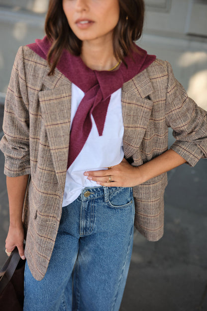 Ceres Life Joni Blazer, Brown Check