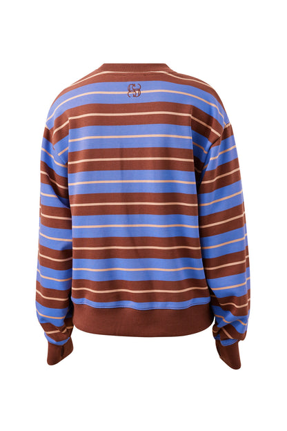 Ceres Life Romy Crew, Vintage Blue Pink Clay Burnt Toffee Stripe