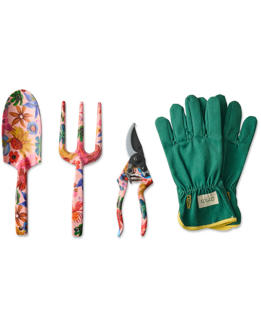 Kip & Co Garden Tools and Gloves Set, Wild Flowers In Bloom