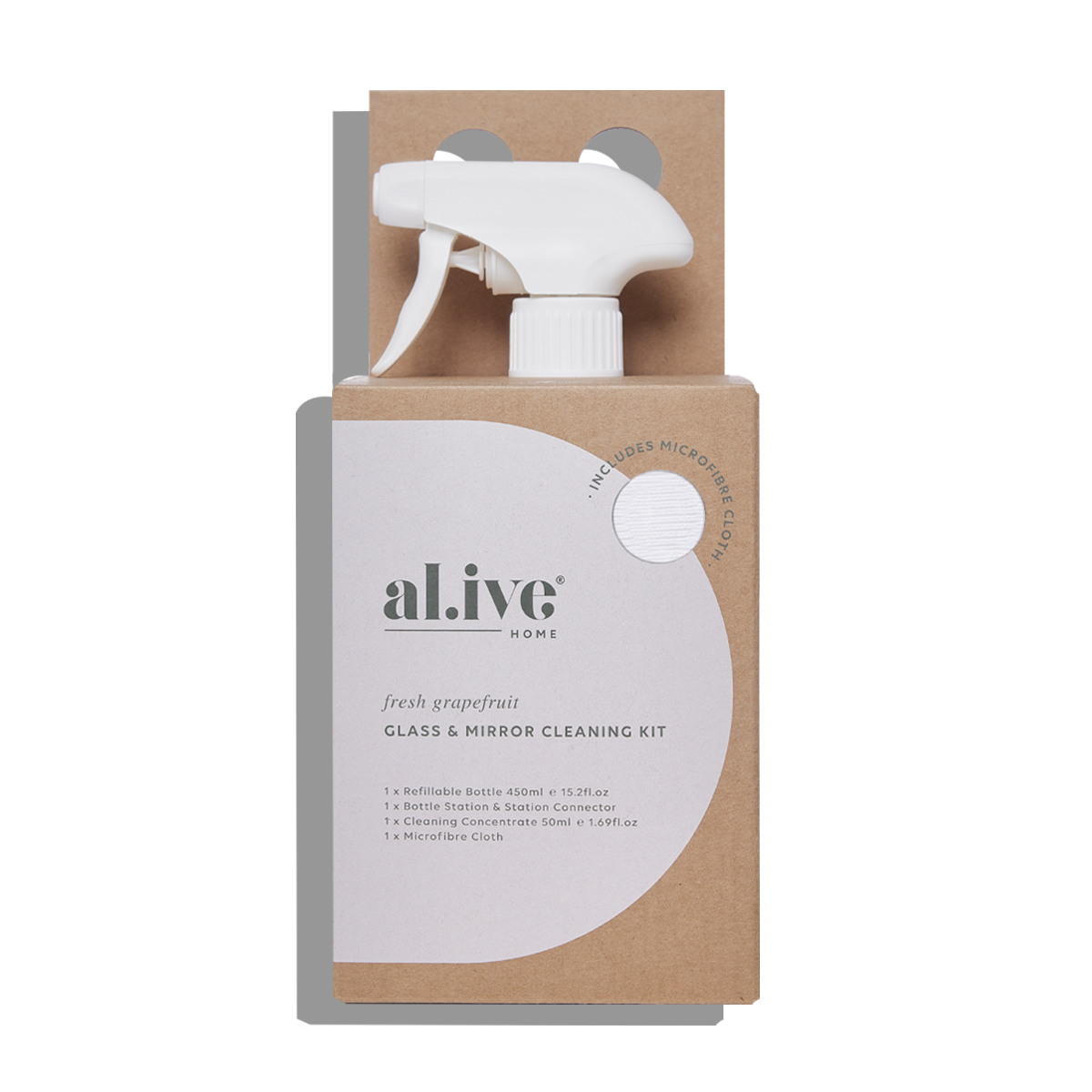 Al.ive Glass & Mirror Cleaning Kit, Fresh Grapefruit