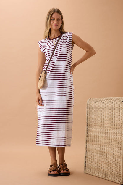 Ceres Life Paloma Dress, Pomegranate Stripe