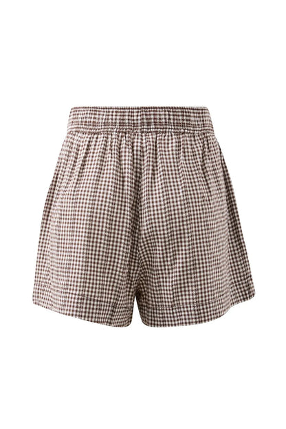Ceres Life Mila Short, Chocolate Gingham