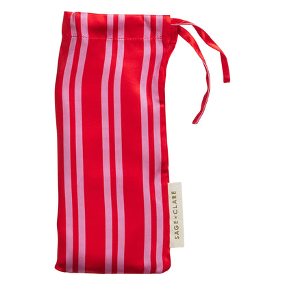 Sage & Clare Taylor Silk Eye Mask, Scarlet