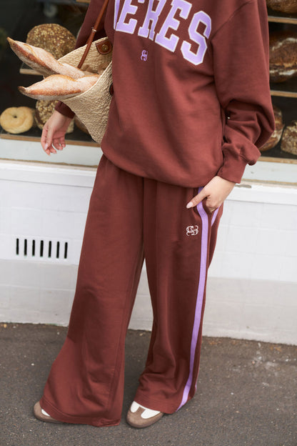 Ceres Life Gigi Wide Leg Terry Trackpant, Burnt Toffee