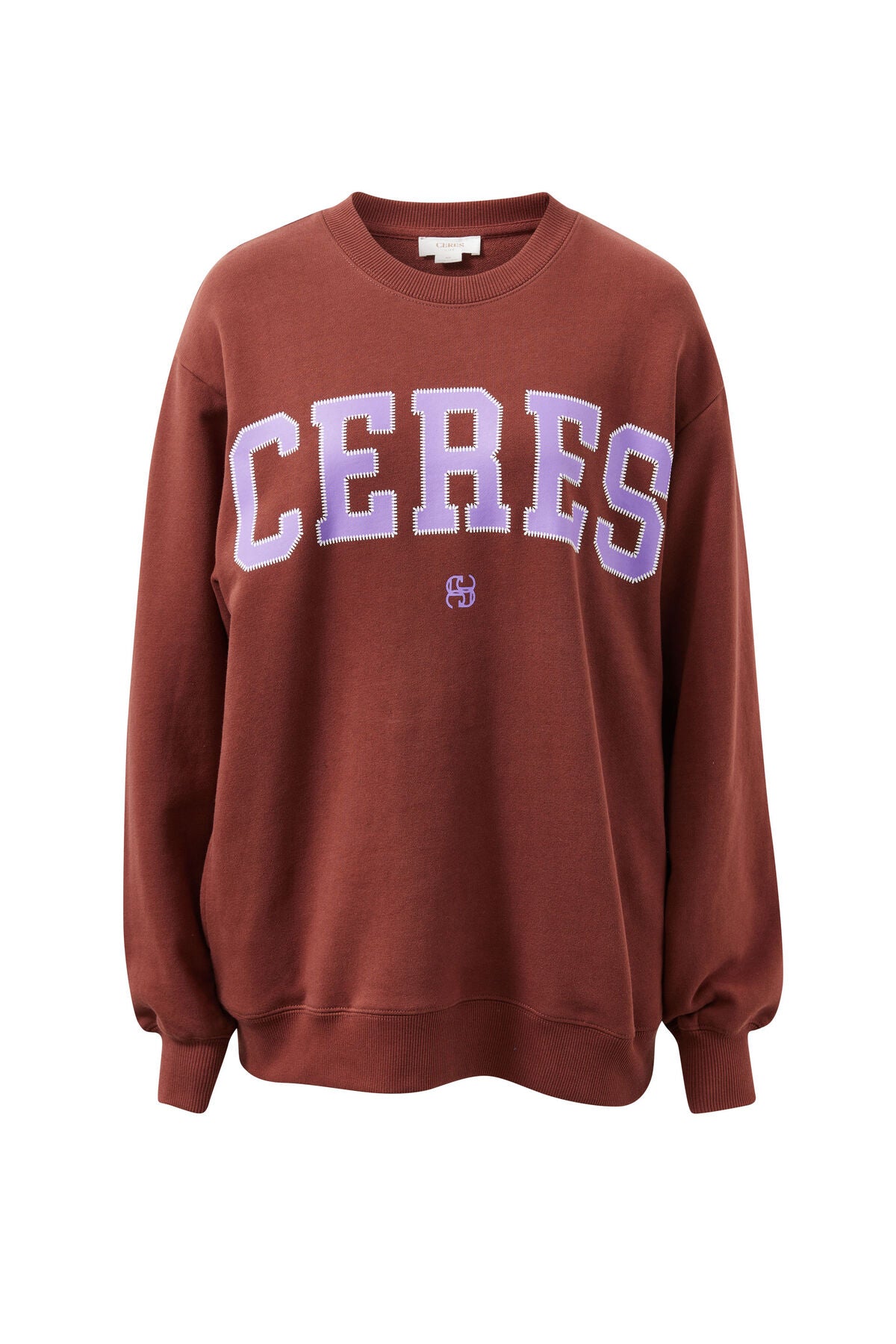 Ceres Life Isla Oversized Slouchy Crew, Burnt Toffee