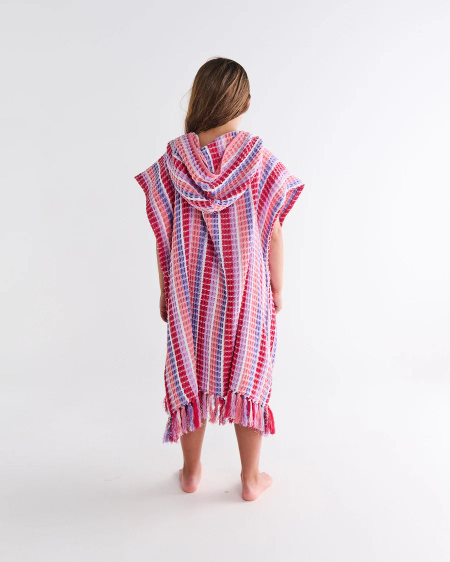Kip & Co Kids Waffle Poncho Towel, Sorbet Soirée