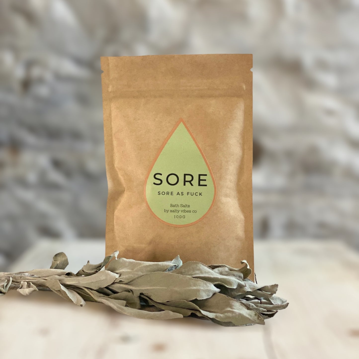 Salty Vibes SORE (as f*ck) bath salts, 100g