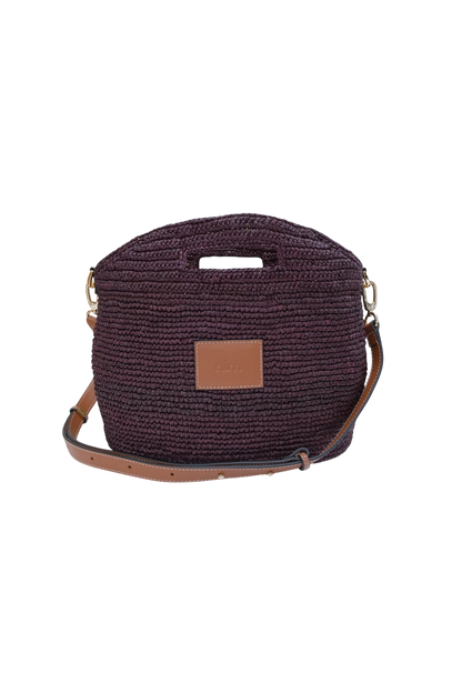 Nim The Label Leather Trimmed Raffia BB, Cocoa
