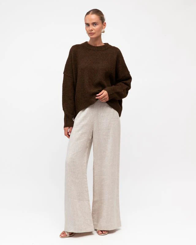 White Closet Tama Knit Jumper, Chocolate