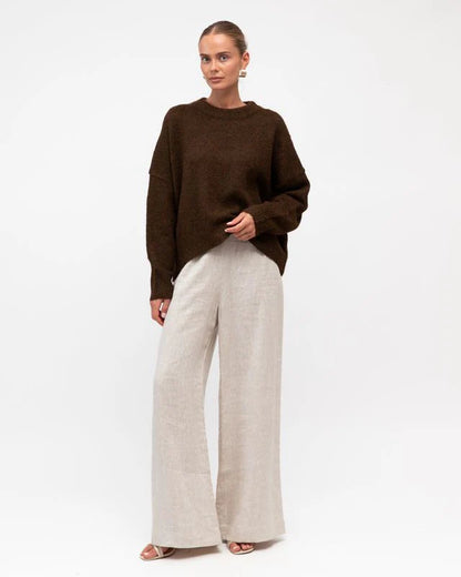 White Closet Tama Knit Jumper, Chocolate