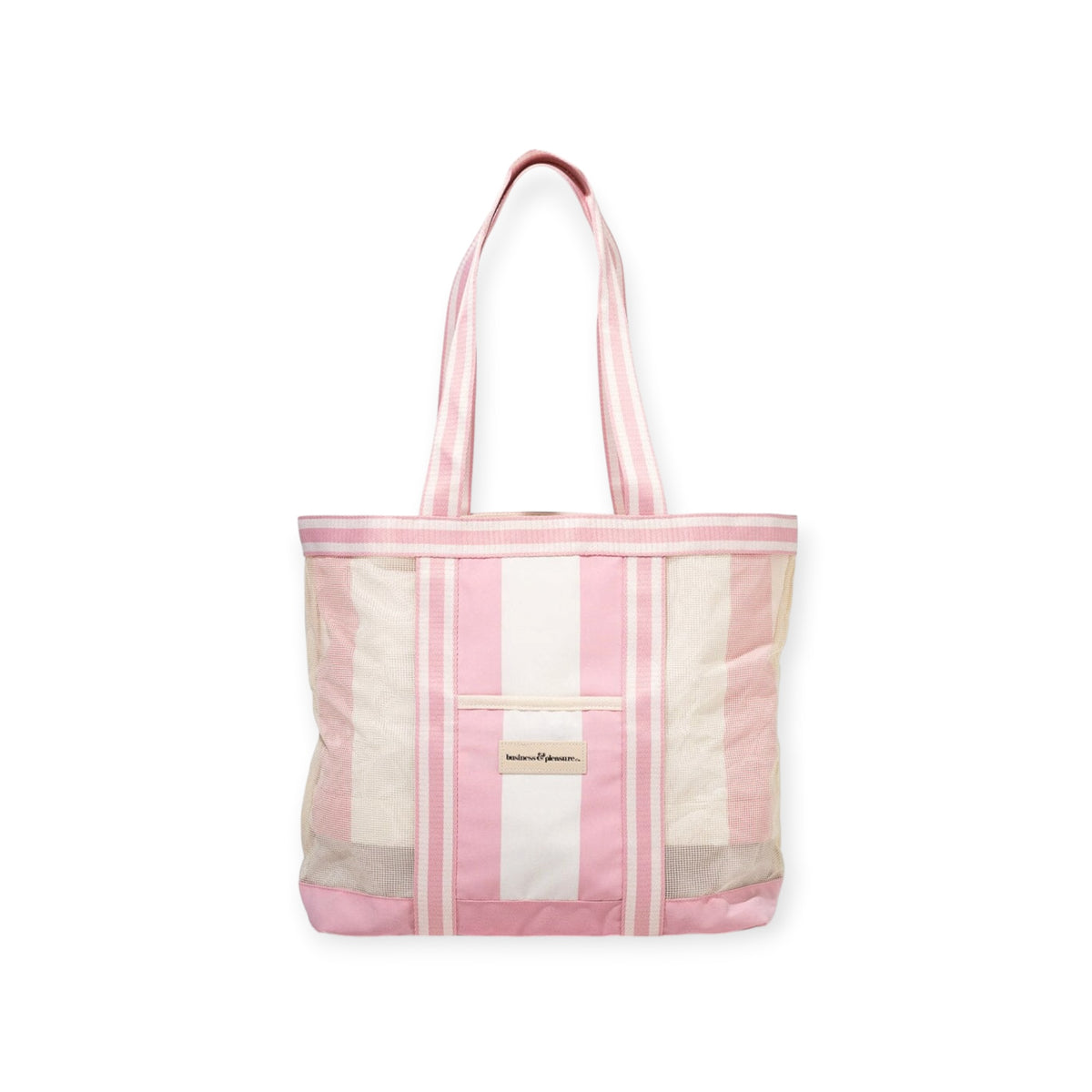 Business and Pleasure The Mesh Beach Bag, Crew Pink Stripe