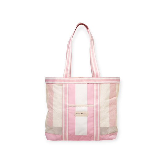 Business and Pleasure The Mesh Beach Bag, Crew Pink Stripe