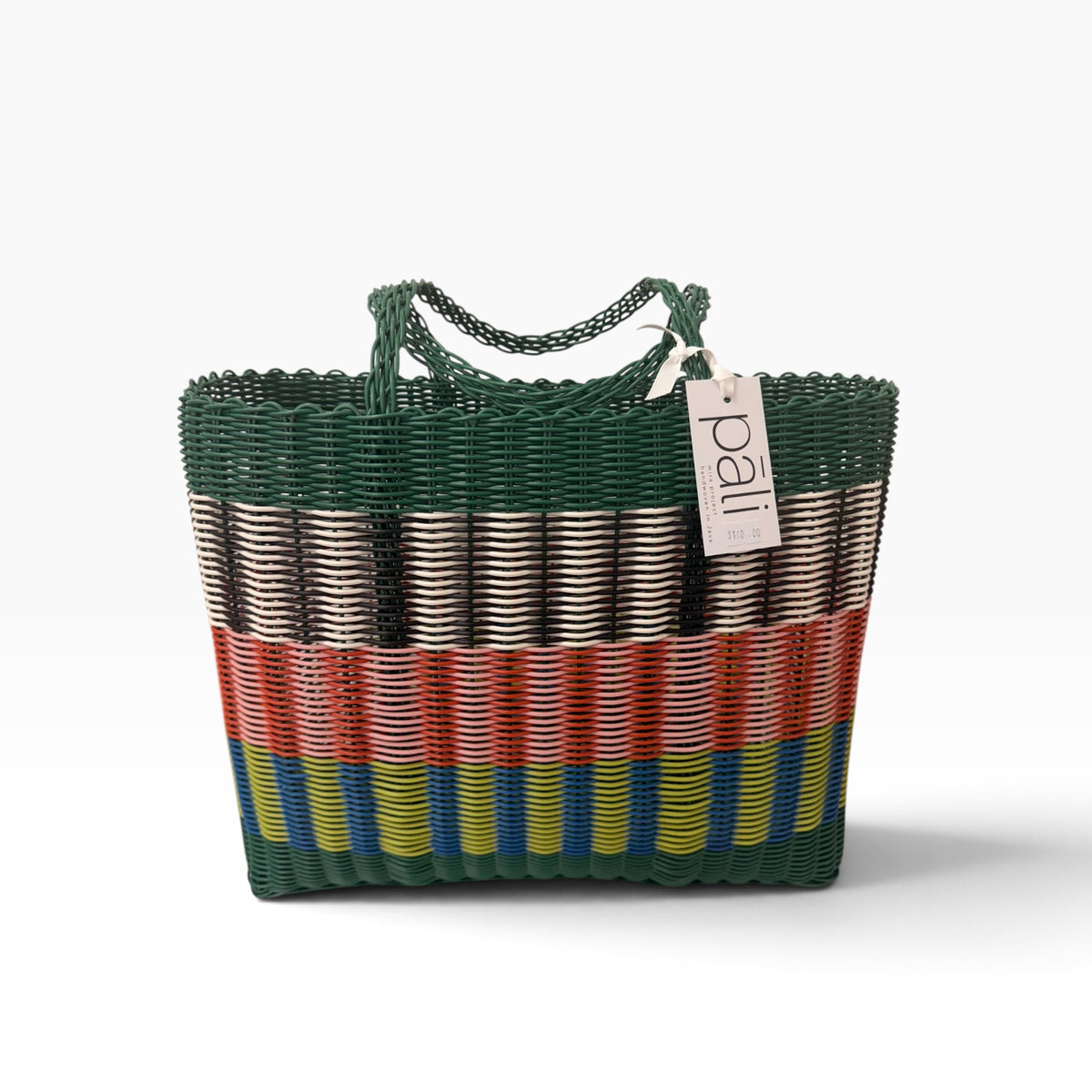 Pāli X-Large Mira Stripe Bag, Wasabi