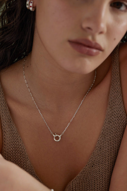 ToniMay Sailor Clasp Necklace, Silver