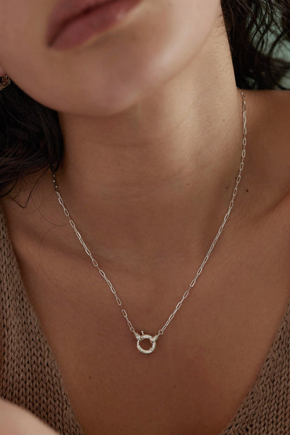 ToniMay Sailor Clasp Necklace, Silver