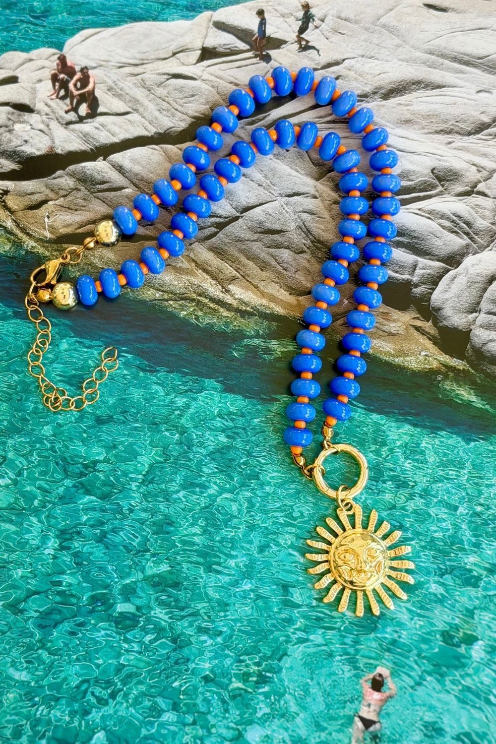 Mosk Melbourne Necklace, Sole Blu