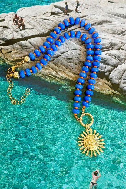 Mosk Melbourne Necklace, Sole Blu